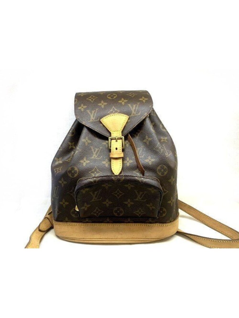 Louis Vuitton Montsouris MM Backpack Monogram Pocket Belt Opening/closing